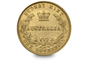 1870 Queen Victoria Original Australian Sovereign Reverse 300x208 - 1870 Queen Victoria Original Australian Sovereign - Reverse