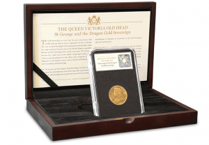 Queen Victoria Sovereign in Display Case1 300x208 - When grief took over UK coinage