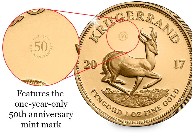 CPM South Africa 2017 Gold Proof 1oz Krugerrand Mint Mark - Making a mark – The hidden symbols on coins