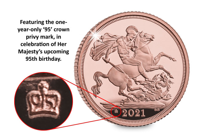 Making a mark – The hidden symbols on coins UK 2021 Sovereign with privy mark - Making a mark – The hidden symbols on coins