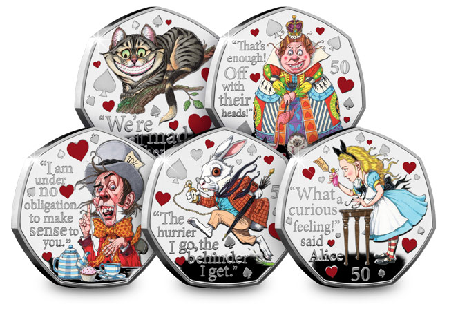 2021 IOM Silver Proof 50p Set Alice in wonderland all - JUST RELEASED: The FIRST EVER Alice's Adventures in Wonderland 50p Coins