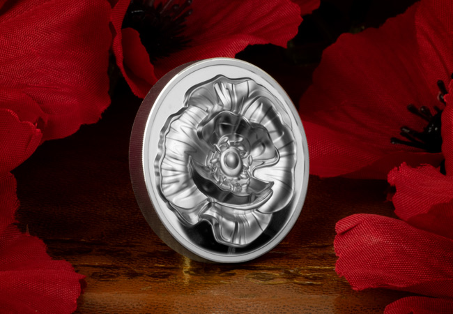 Cook Island 2022 10 dollars 2oz Silver high relief Poppy lifestyle - Dissecting a Design: The coin with poppies growing out of it