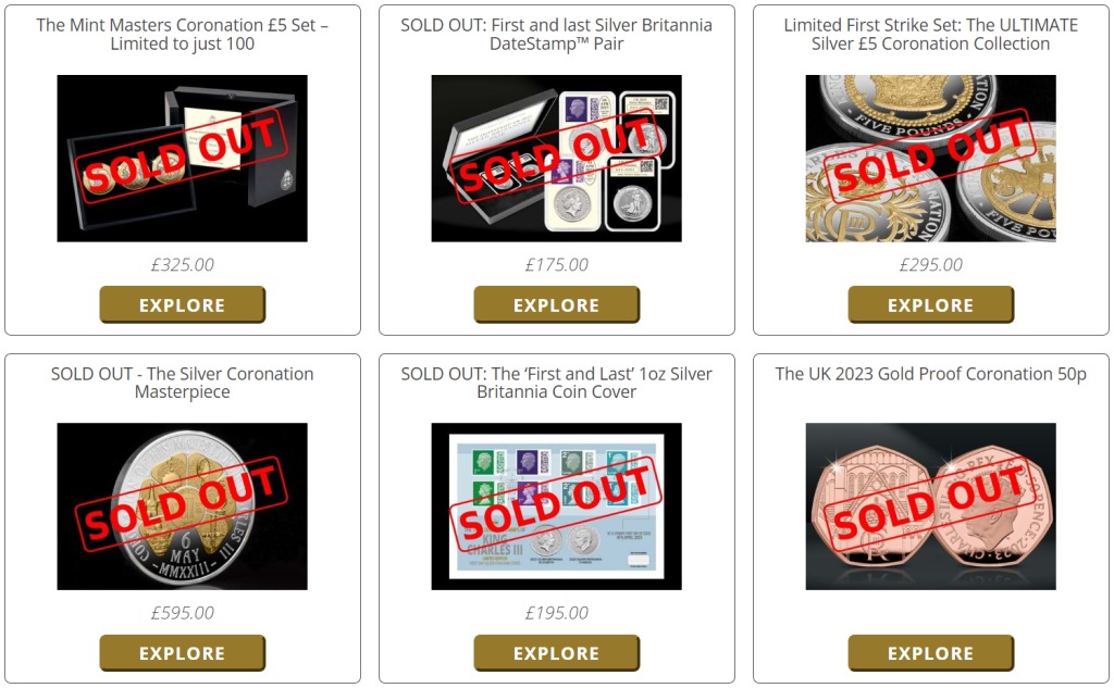 2023 Coronation Coins Sold Out Products 1024x633 - Over 66,000 queued online – the Coronation sell out story so far.