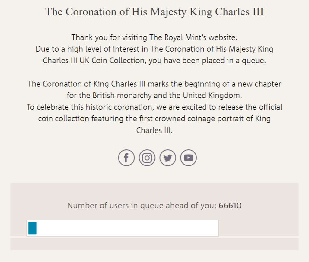 UK 2023 Coronation Coins Queue Size 1024x868 - Over 66,000 queued online – the Coronation sell out story so far.