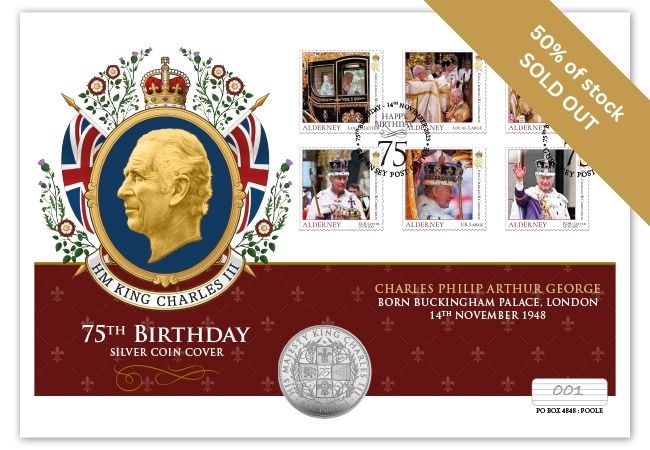 The Majesty of Milestones: King Charles III's 75th Birthday Silver Coin Cover Email Image 50 Sold Out - The Majesty of Milestones: King Charles III's 75th Birthday