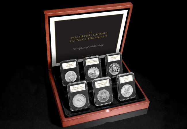 2024 Silver Flagship Coins of the World Box shot - Quick Guide: Silver Flagship Coins of the World, including the Silver Britannia